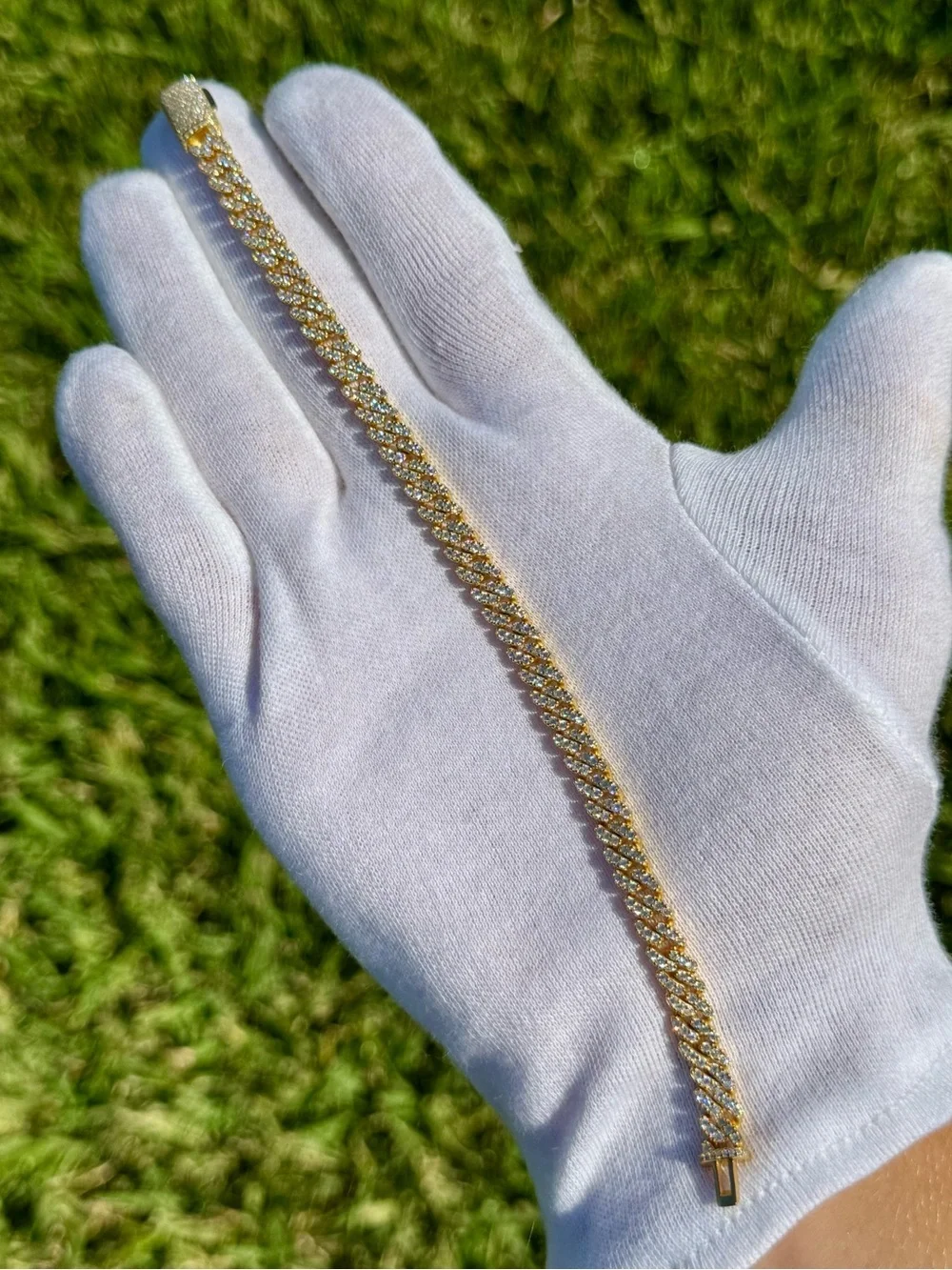 18K Gold Plated, 3.5CTW Moissanite Slim Miami Cuban Bracelet